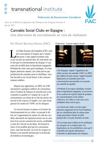 Cannabis Social Clubs en Espagne : - Transnational Institute