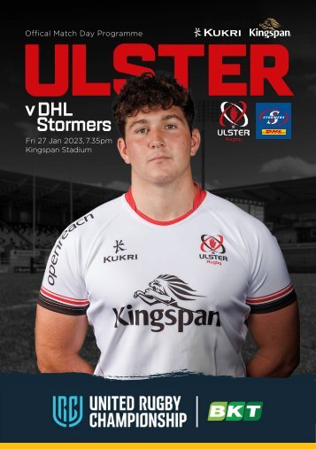 BKT-URC Ulster Rugby Match Day Programme v DHL Stormers