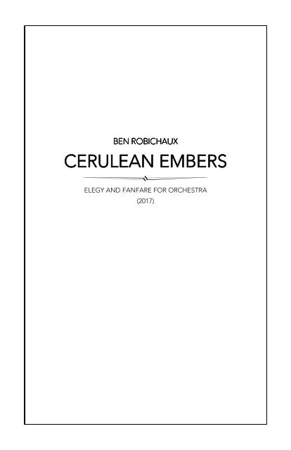 Cerulean Embers - Score