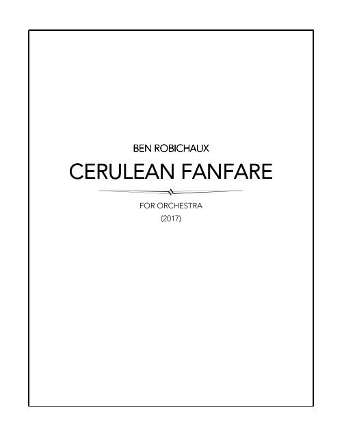 Cerulean Fanfare - Score