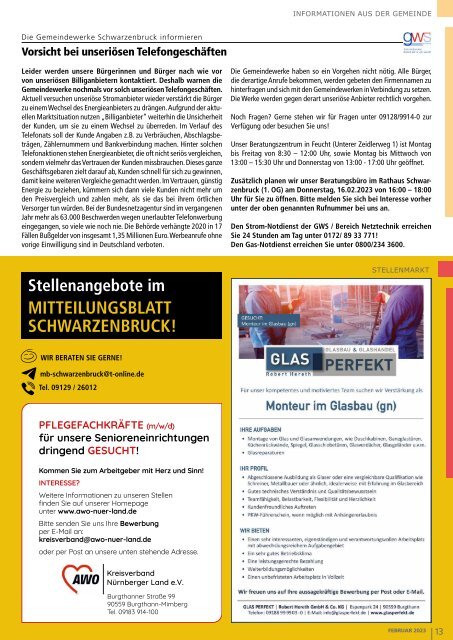 Mitteilungsblatt Schwarzenbruck -  Februar 2023