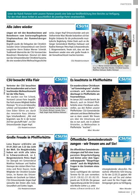 Mitteilungsblatt Schwarzenbruck -  Februar 2023