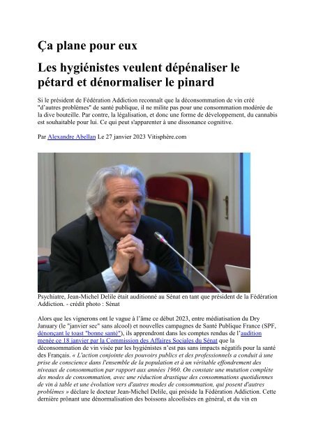 Panorama de presse quotidien du 27 01 23