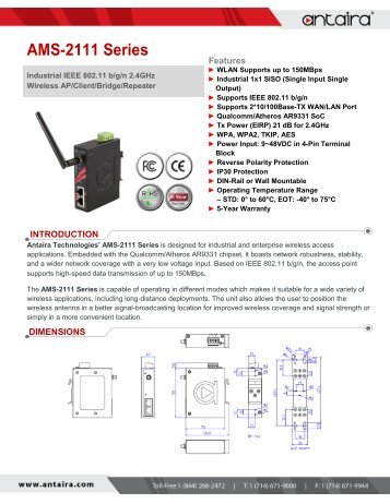Industrial Wireless AMS-2111 Series Datasheet