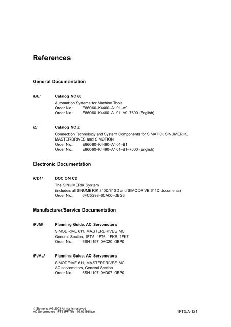 Planning Guide AC Servomotors 1FT5 - Siemens Automation and ...