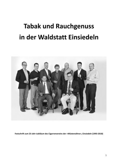 Schönbächler, Patrick - Tabak und Rauchgenuss in der Waldstatt Einsiedeln (25-Jahr-Jubiläum Cigarrenverein Wüstensöhne), Einsiedeln 2017 (red)