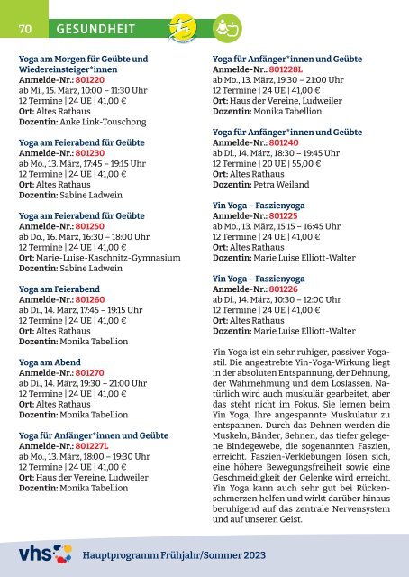 Hauptprogramm Frühjahr/Sommer 2023