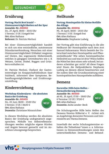 Hauptprogramm Frühjahr/Sommer 2023