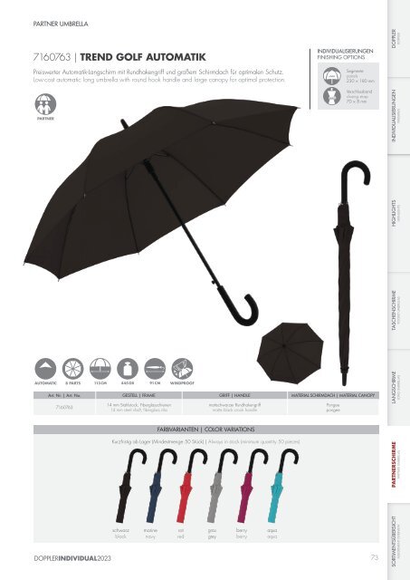doppler Schirme Katalog 