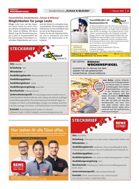 Dübener Wochenspiegel - Ausgabe 2 - Jahrgang 2023