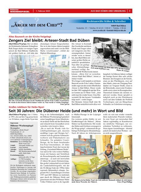 Dübener Wochenspiegel - Ausgabe 2 - Jahrgang 2023