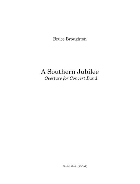 A Southern Jubillee - Full Score