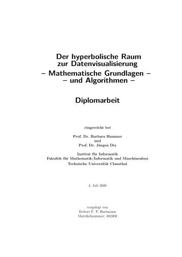 Der hyperbolische Raum zur Datenvisualisierung - Mathematische ...