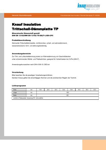 Knauf Insulation Trittschall-Dämmplatte TP