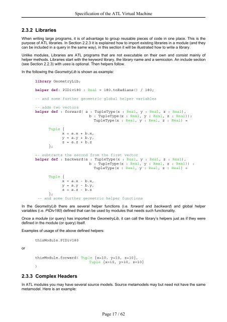 ATL: Atlas Transformation Language Specification of the ... - Eclipse