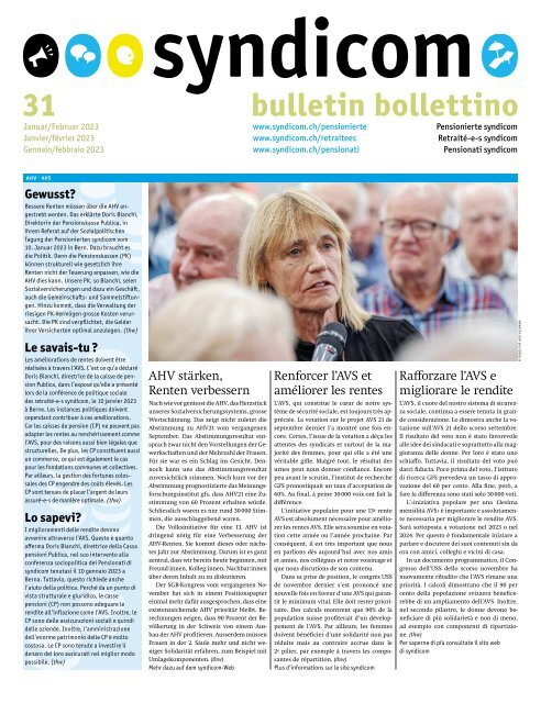 syndicom Bulletin / bulletin / Bollettino 31
