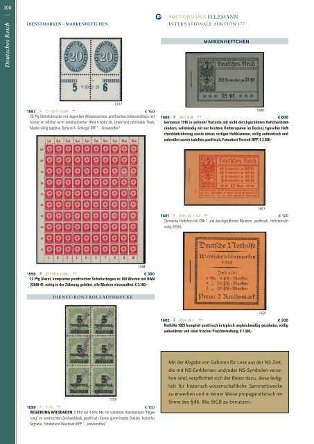 177. Auktion Philatelie Einzellose