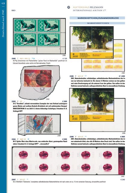 177. Auktion Philatelie Einzellose