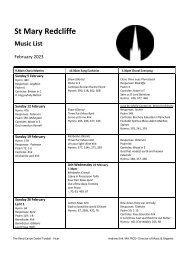 St Mary Redcliffe Church Music List February 2023