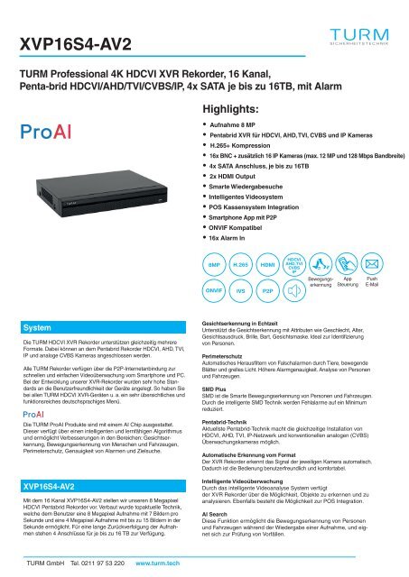 XVP16S4-AV2 Datenblatt