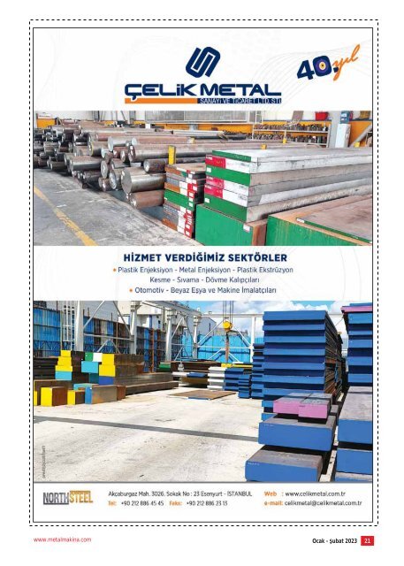 MetalMakina Dergisi Ocak-Şubat 2023 Sayı:259