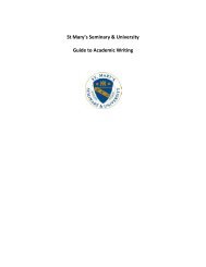 St. Mary's Seminary & University Guide to Academic Writing