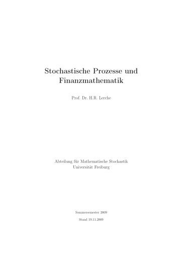 Stochastische Prozesse und Finanzmathematik - Abteilung für ...