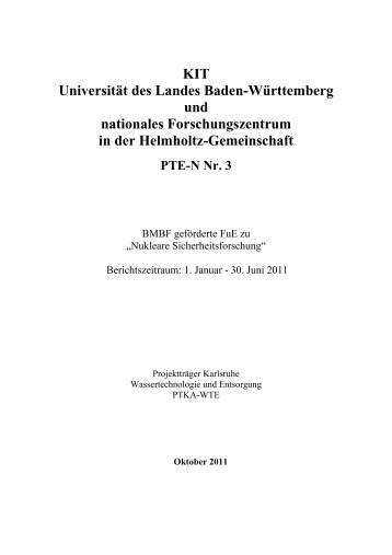 KIT Universität des Landes Baden-Württemberg und ... - PTKA - KIT