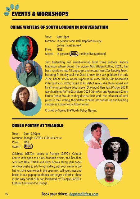 Deptford Literature Festival 2023 Programme