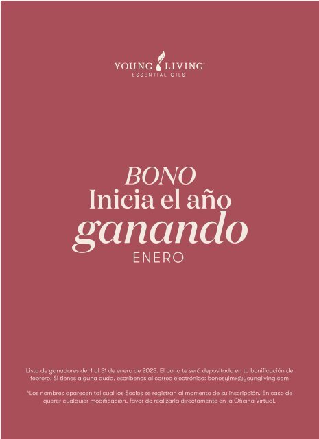 Lista de ganadores Bono Inicia el año ganando de enero 2023
