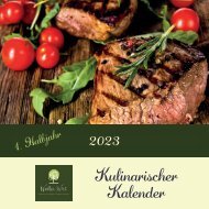 Kulinarischer Kalender - Hotel Wäller Wirt, Höhn - 2023 - 1. Halbjahr