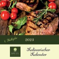 Kulinarischer Kalender - Hotel Wäller Wirt, Höhn - 2023 - 1. Halbjahr