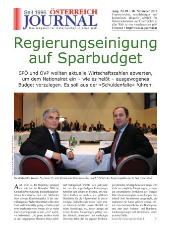 Regierungseinigung auf Sparbudget - Österreich Journal