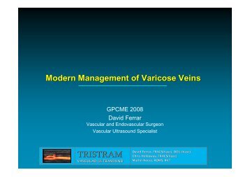Modern Management of Varicose Veins TRISTRAM - General ...