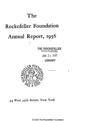 RF Annual Report - 1956 - Rockefeller Foundation