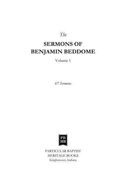 Beddome's Sermons Vol.1