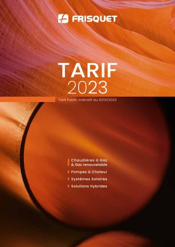 TARIF Produits Frisquet 2023 - 01.48.89.66.44 - SMEC Chauffage et Plomberie