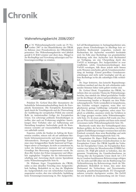 Anwaltsblatt 2008/01 - Österreichischer Rechtsanwaltskammertag