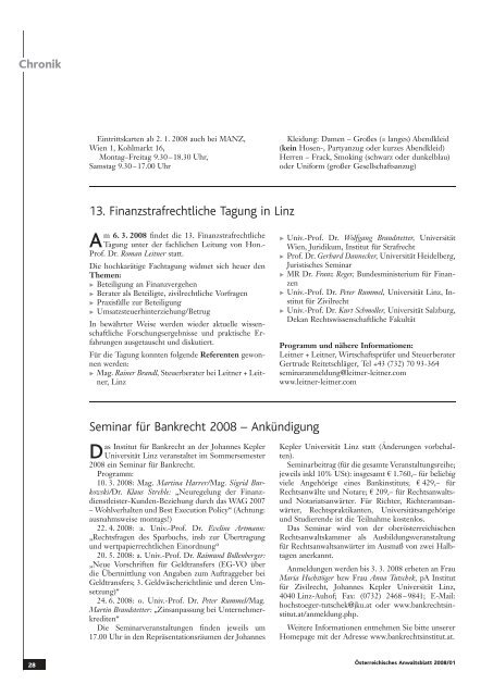 Anwaltsblatt 2008/01 - Österreichischer Rechtsanwaltskammertag