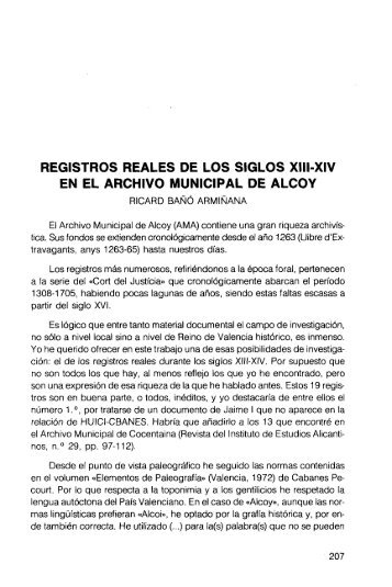 registros reales de los siglos xiii-xiv en el archivo municipal ... - RUA