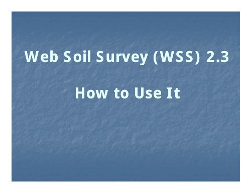 How To Use Web Soil Survey