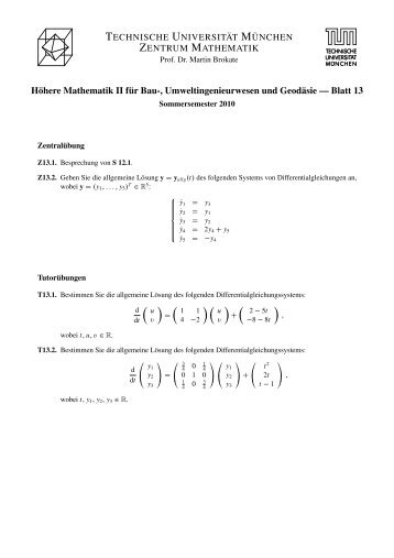 Höhere Mathematik II für Bau-, Umweltingenieurwesen und ...