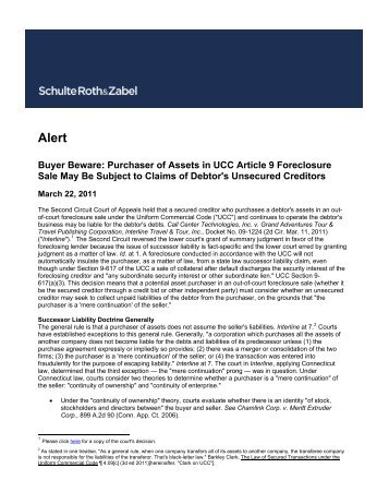 Purchaser of Assets in UCC Article 9 Foreclosure Sale May Be ...