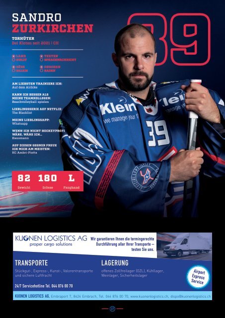 EHC Kloten Saisonprogramm 22/23