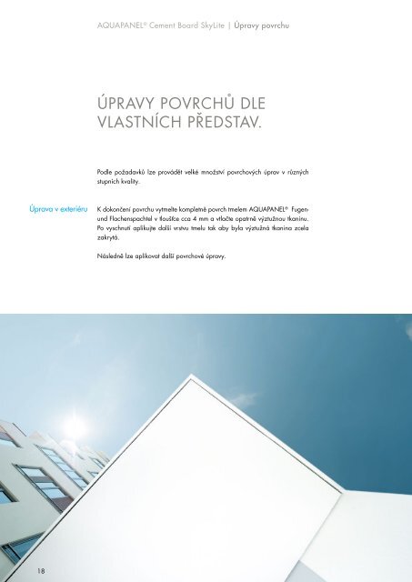 Cement Board SkyLite - Podhledy do interiéru a exteriéru Aquapanel® s odolností proti vodě