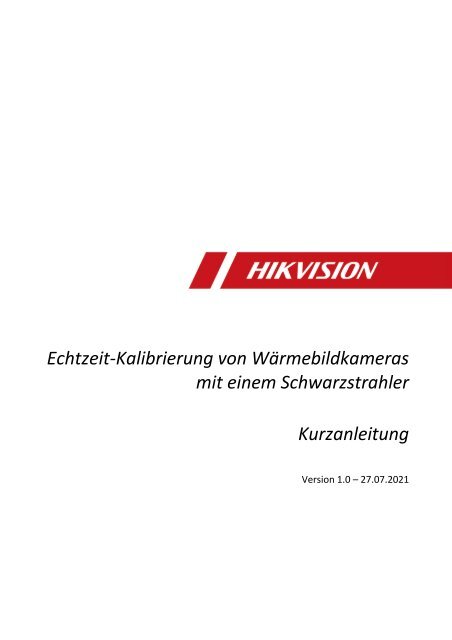 HowTo - Echtzeit-Kalibrierung von Wärmebildkamera mit Schwarzstrahler