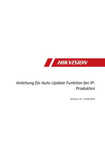 Hikvision DACH - TFTP Update Anleitung