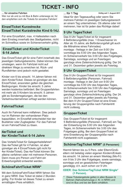 TICKET - INFO - Stadtwerke Hamm GmbH