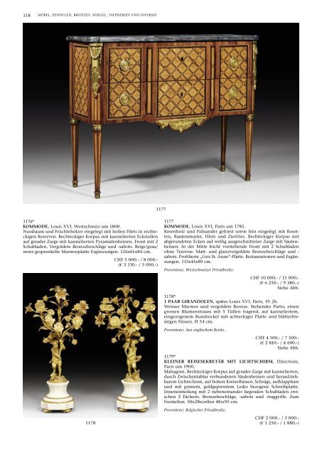 70 1118* 1 PAAR APPLIKEN, Louis XV, Paris, 18 ... - Koller Auktionen