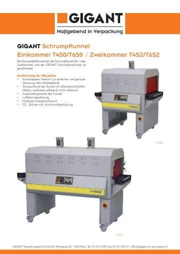 Schrumpftunnel T450/T650 / T452/T652 - Gigant ...